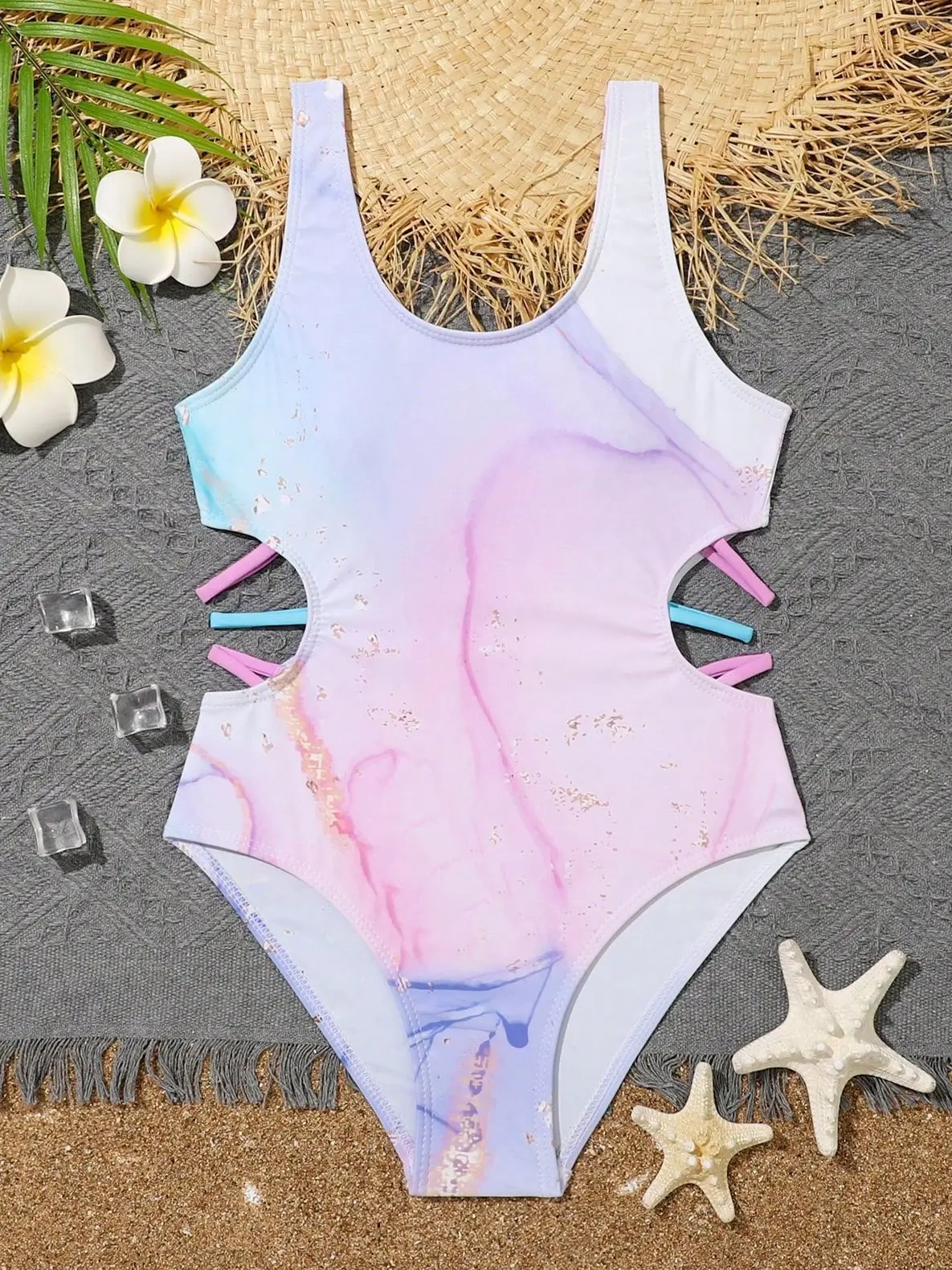 2026 Printed Girls Swimsuit One Piece Pink Kids Swimwear Female Children's Bathers Bathing Swimming Swim Suit Beachwear