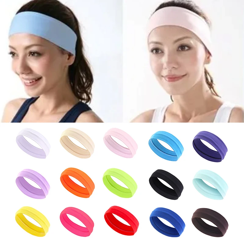 

Running Breathable Turban Sweatband Plain Silk Headband Yoga Elastic Hair Bands Solid Color Sports Hairband Hair Accessories