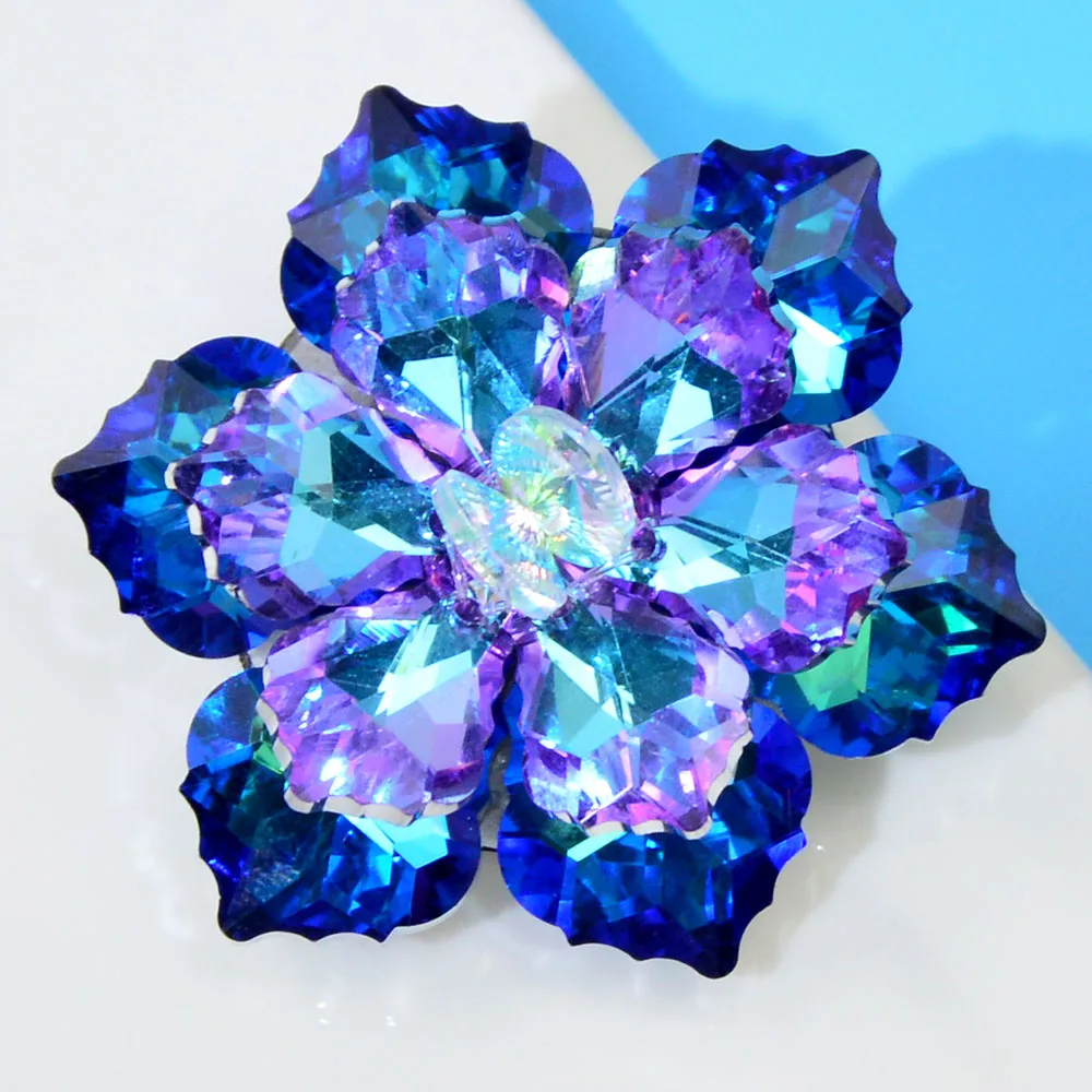 Crystal Flower Handmade Shining Sparking Brooch 1