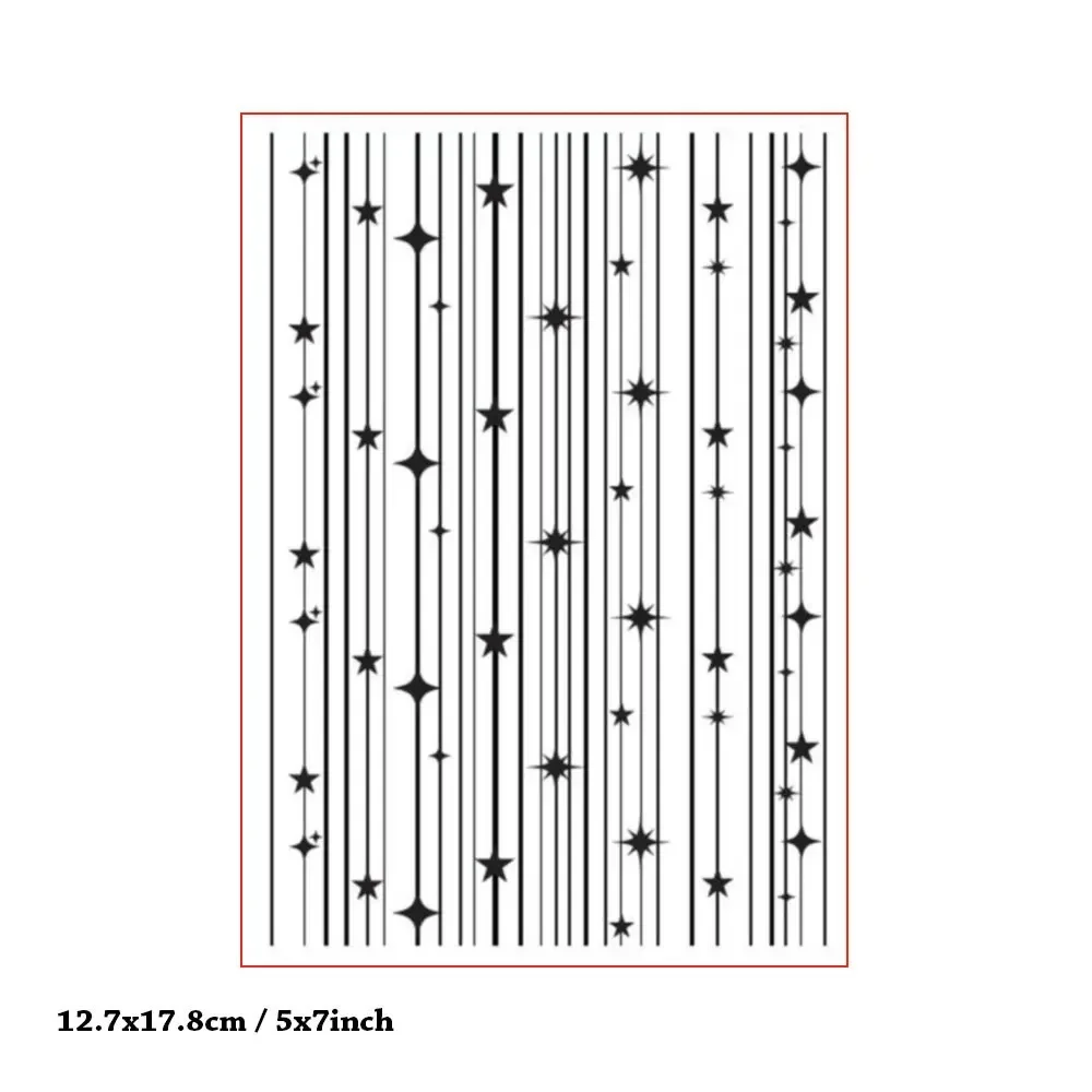 Plastic Embossing Folder Embossing Folder Stars on Lines Background Plastic Embossing Folder