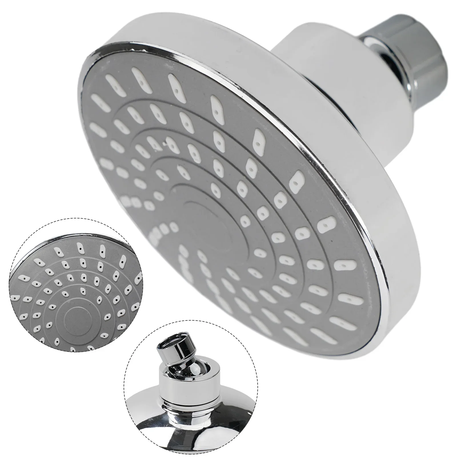 

Durable Shower Head Fixtures Flexibility High Pressure Removable Round ABS Adjustable Flow Self-cleaning Nozzle