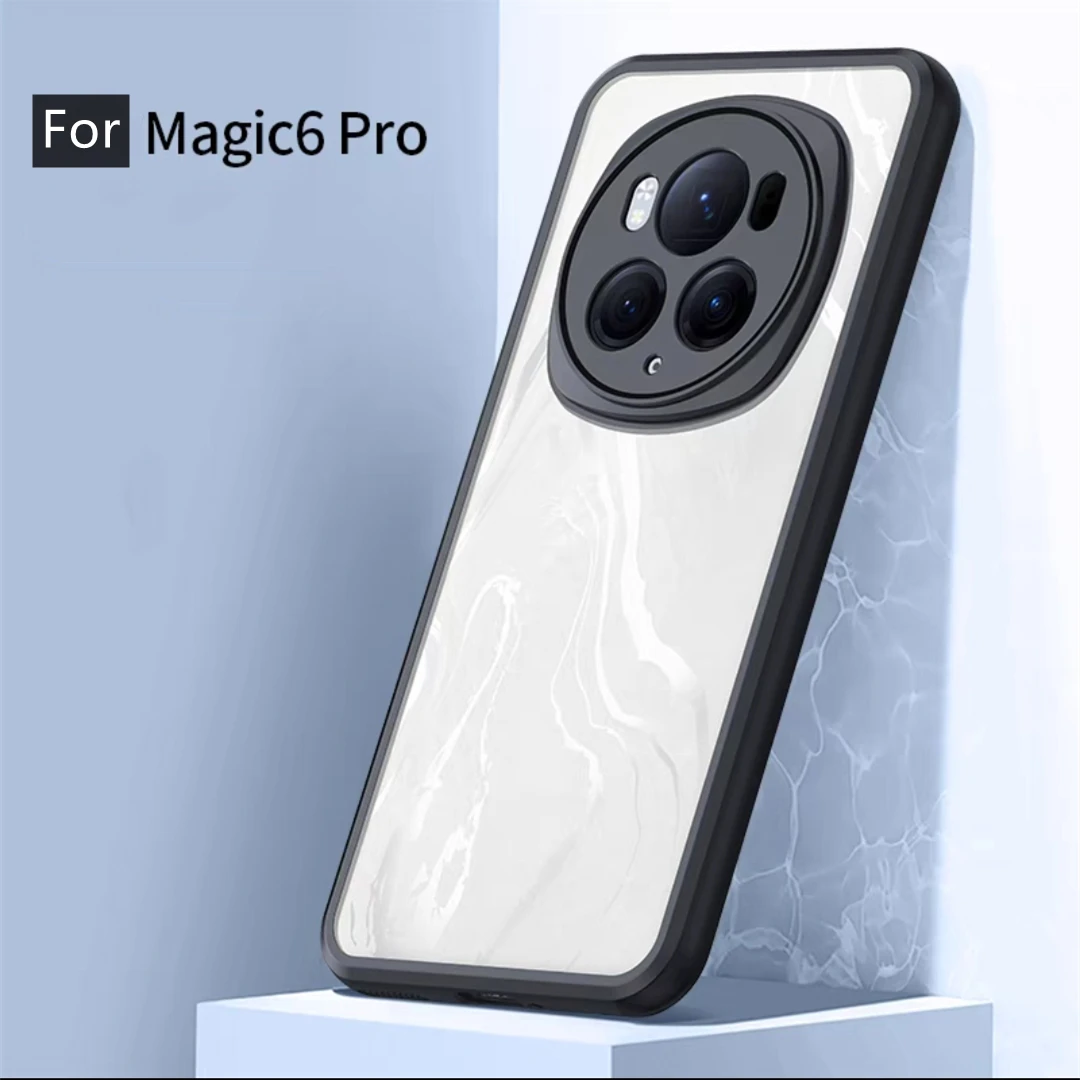 Premium Clear Protective Back Case - Shock-Absorbent Hard PC & Soft TPU Cover