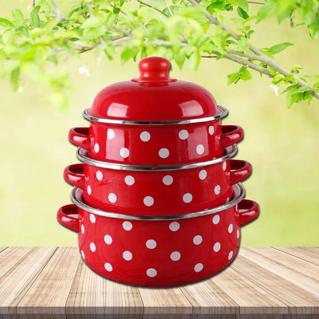 Discover the 16/18/20CM Double Ears Speckled Stew Pot
