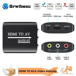 HDMI-compatible TO RCA Composite Scaler Converter 1080P HDMI TO AV Video Adapter Support NTSC PAL Output For For HDTV Projector