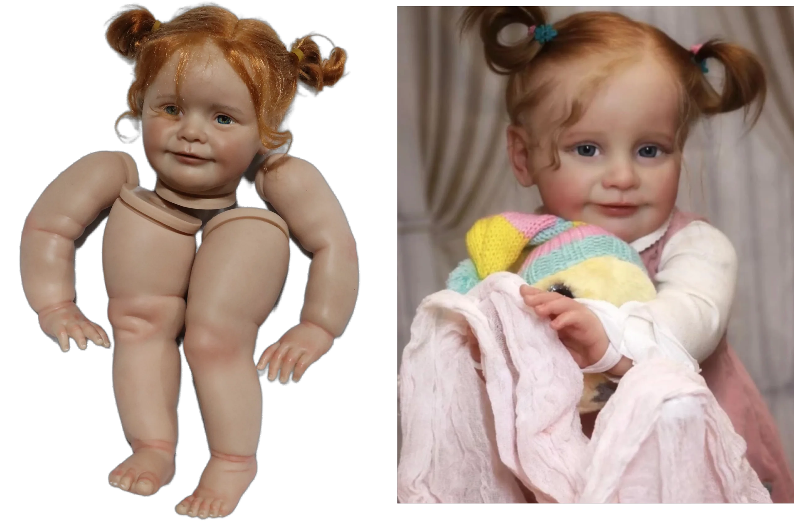 FBBDPaintedKitByArtistRebornBabyDollZOE26WithHandRooted