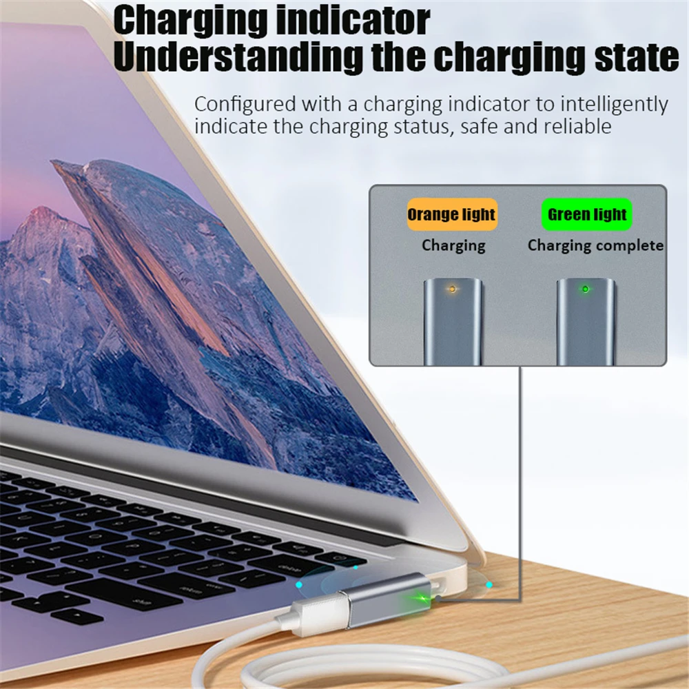 Magnetic USB C Adapter Connector PD Fast Charging Adapter For Type-C Female Magnet Plug to Magsafe 2/1 for MacBook Air/Pro 5A20V