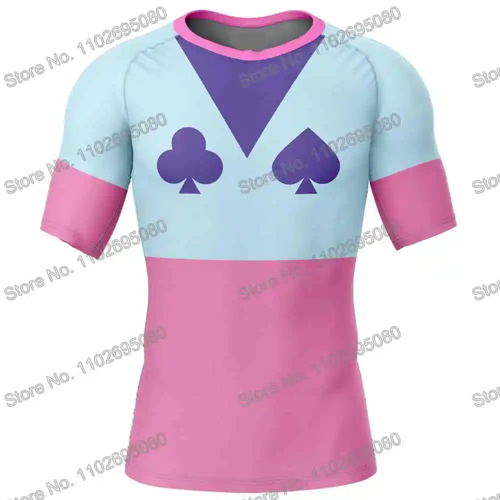 Hunter Surf Clothing BJJ MMA Men Cartoon Anime Rash Guard Short Sleeve Diving T-Shirt Tight Swimwear Summer Beach Floatsuit GYM