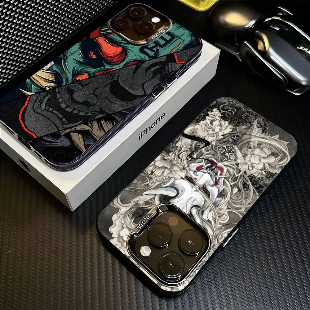 Ghost Face Samurai Matte Shockproof Phone Case - Japan-Inspired Anti-Fall Cover