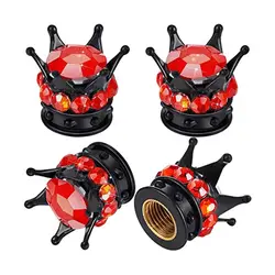 Elegant Crown Diamond Valve Stem Caps - Set of 4 Luxury Tire Accessories (5)