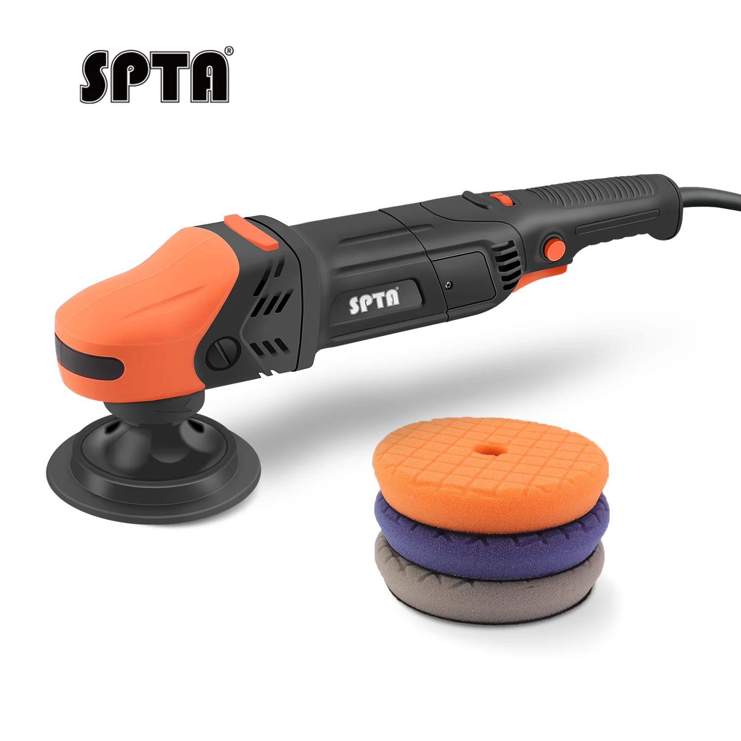 SPTA CP502 1100W Car Rotary Polisher 5-Meter Long Power Supply Cord Constant Speed Control Smooth Operation