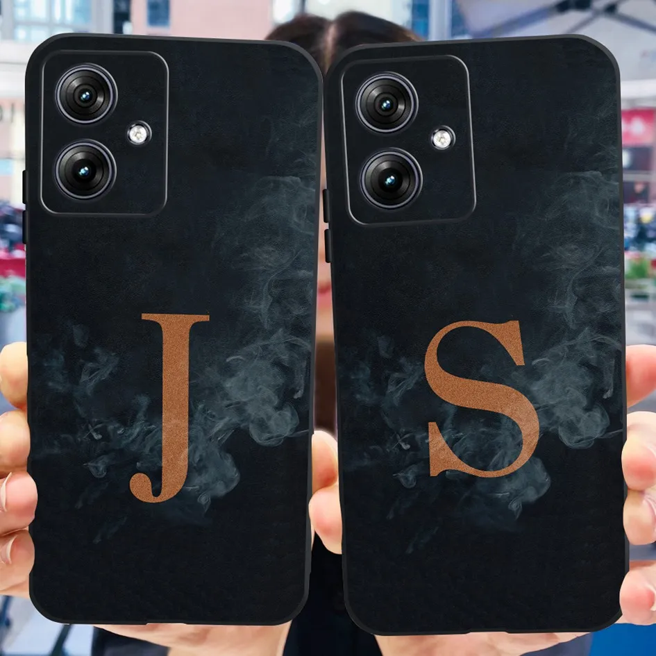 Stylish Flower Letters Soft Couple Phone Cover with Bumper
