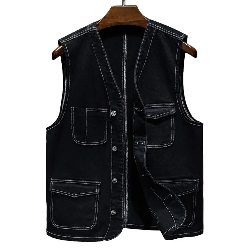 

Denim Vest Men's Jacket Cotton men Clothing Waistcoat men Summer Jeans Jacket men veste homme Korean veste sans manche fashion