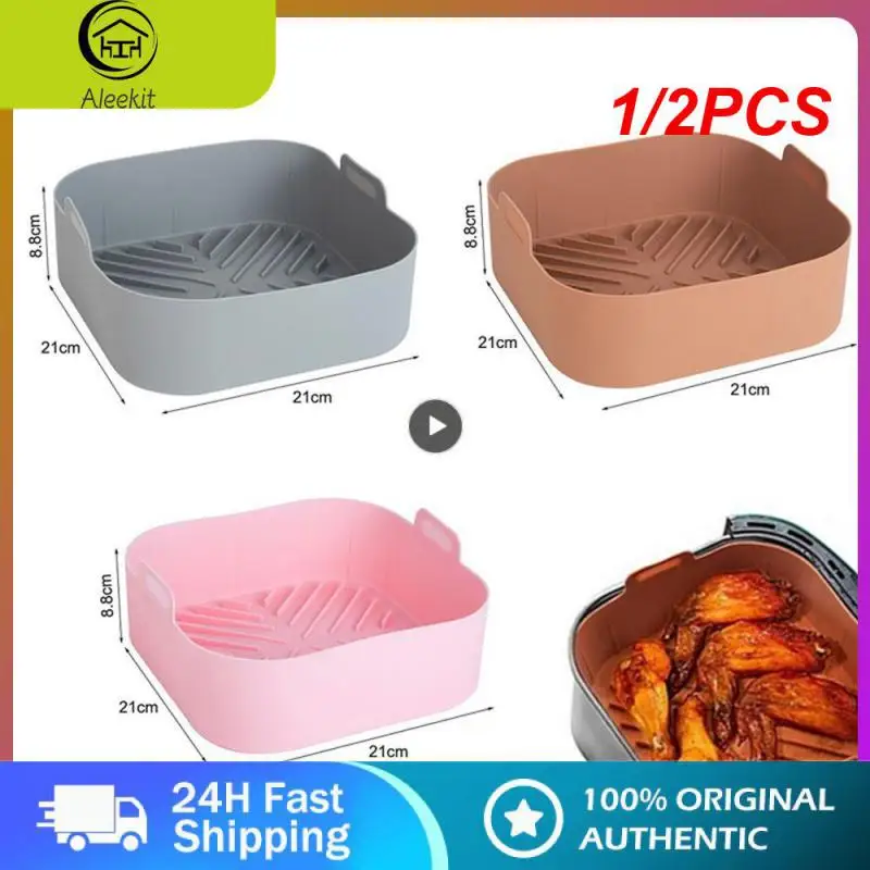 

Air Fryer Silicone Pot Thick Reusable Silicone Square Air Fryer Liners Replacement of Parchment Liner Paper Air Fryer Basket