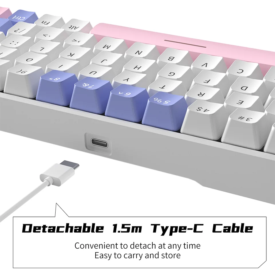 ZIFRIEND KA68 Mechanical Keyboard 68 Keys 65% PBT Rainbow RGB Hot
