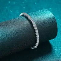 Factory Price D VVS1 Moissanite Tennis Bracelet 925 Sterling Silver Single Row Classics with GRA Bracelets for Women Man Jewelry