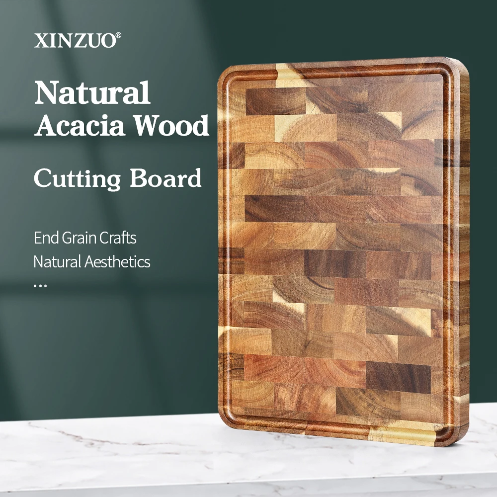 XINZUOChoppingBoardAcaciaWoodEndGrainCuttingBoardsButcher
