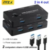 MZX KVM USB Switcher KM Switch Selector 2.0 Hub 2 Hosts Computer Laptop PC Desktop Accessories Share Printer Keyboard Mice Hubs 6
