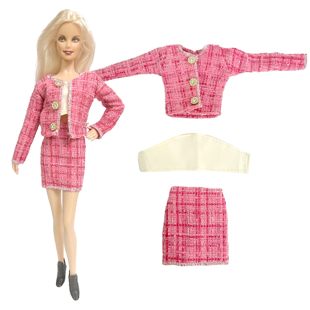 NK Official 1 Set  Doll Party red lucky suit: noble lady dress silver silk dress For Barbie Doll Dollhouse Accessories Gift luckymarche [lucky le match]contrasted pleats dress qwdax22233nyx