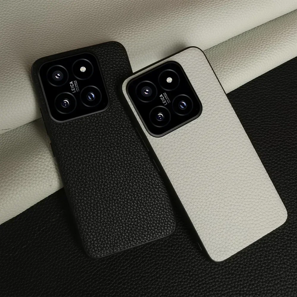 NZN Premium Genuine Leather Full-Wrap Litchi Phone Case