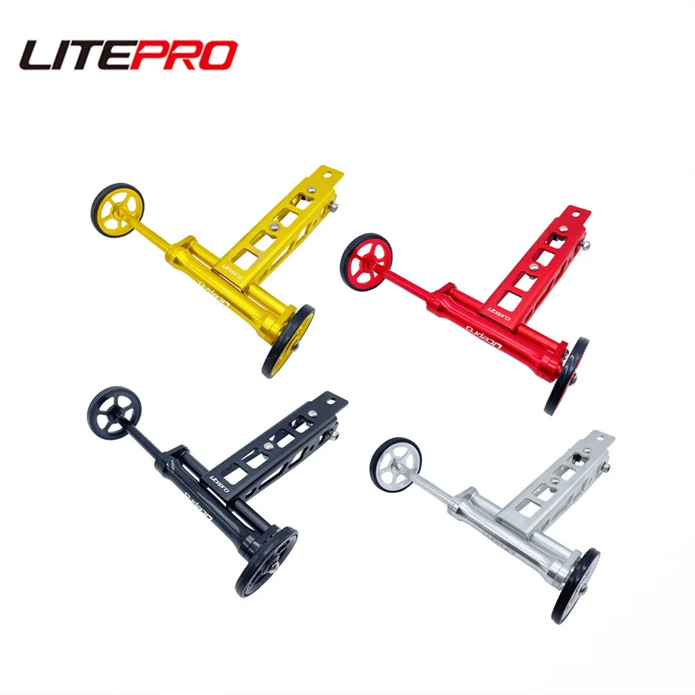 

Litepro For Birdy Bicycle Telescopic Rod Easy Wheel Parking Frame Water Bottle Cage Folding Bike Easywheel Pushing Wheel Holder