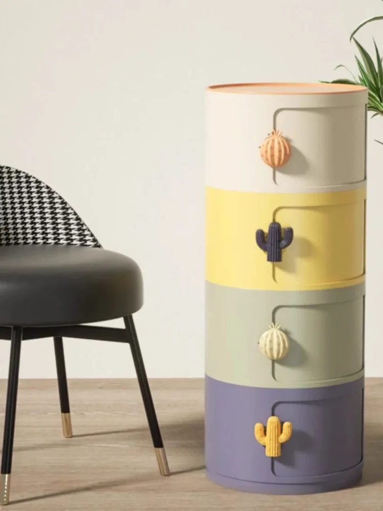 Rainbow round cabinet, multi-layer storage for children's toys, storage cabinet, bedroom bedside table