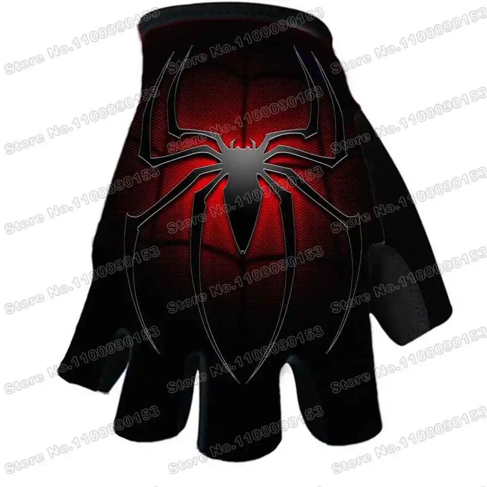 Spider Cycling Gloves Men Cartoon Anime Comics Bicycle Gel Half Finger Glove Mountain Road Bike Jersey SportsGlove Popular