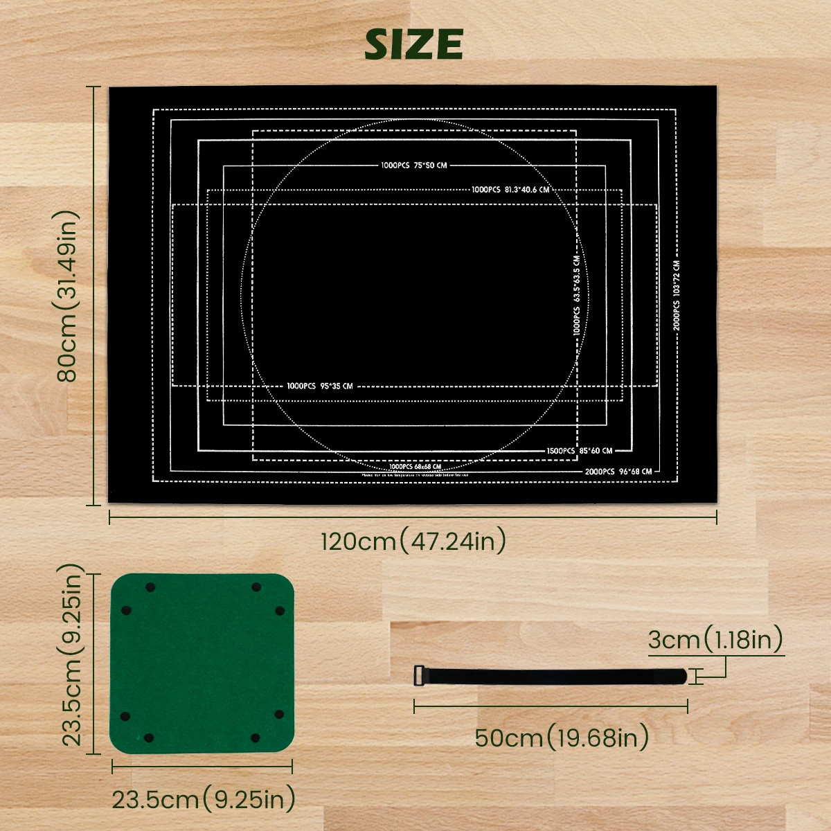 Puzzles Pad Jigsaw Roll Felt Mat Playmat Puzzles Blanket For Up To 2000Pcs Puzzle Accessories with Auxiliary Line Felt Saver