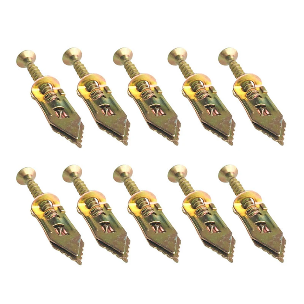 10pcs Practical Anchors Screws Metal Self Drilling Drywall Screw Plasterboard Wall Lamps Plants Hanging Anchors Kit