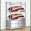 Floor-standing Microwave Cupboard Kitchen Cabinet Stainless Steel Multi-layer Kitchen Cabinets Shelves Home Kitchen Furniture 4