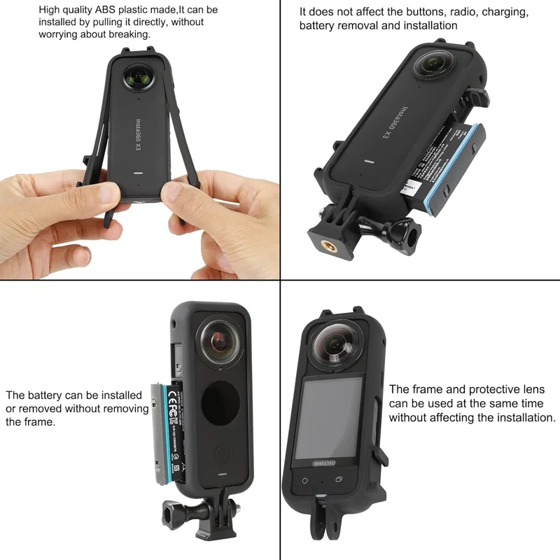 X3/X4 Protective Frame Anti-wear Cover Case with Adapter Mount Screw for Insta360 X3 Insta 360 X4 Action Camera Accessories