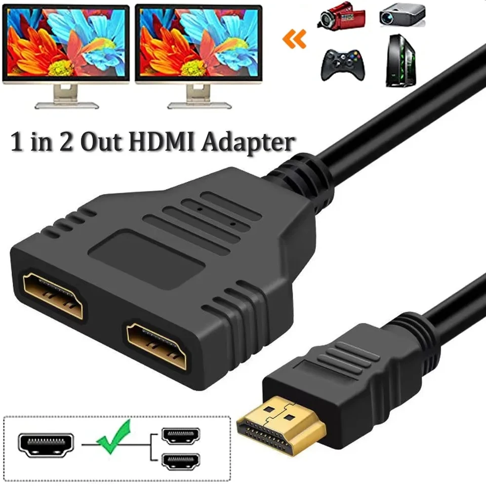 Splter HDMI 4K 1 In 2 Out Cavo Adattatore 2.0 Da Maschio A - Foto 6