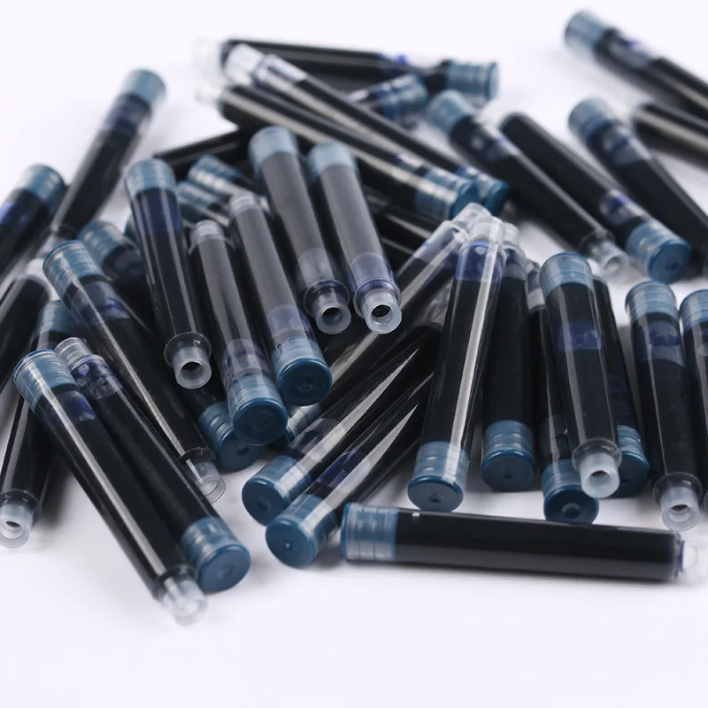 도매 가격 10PCS 일회용 블루 블랙 레드 만년필 잉크 카트리지 리필 길이 만년필 잉크