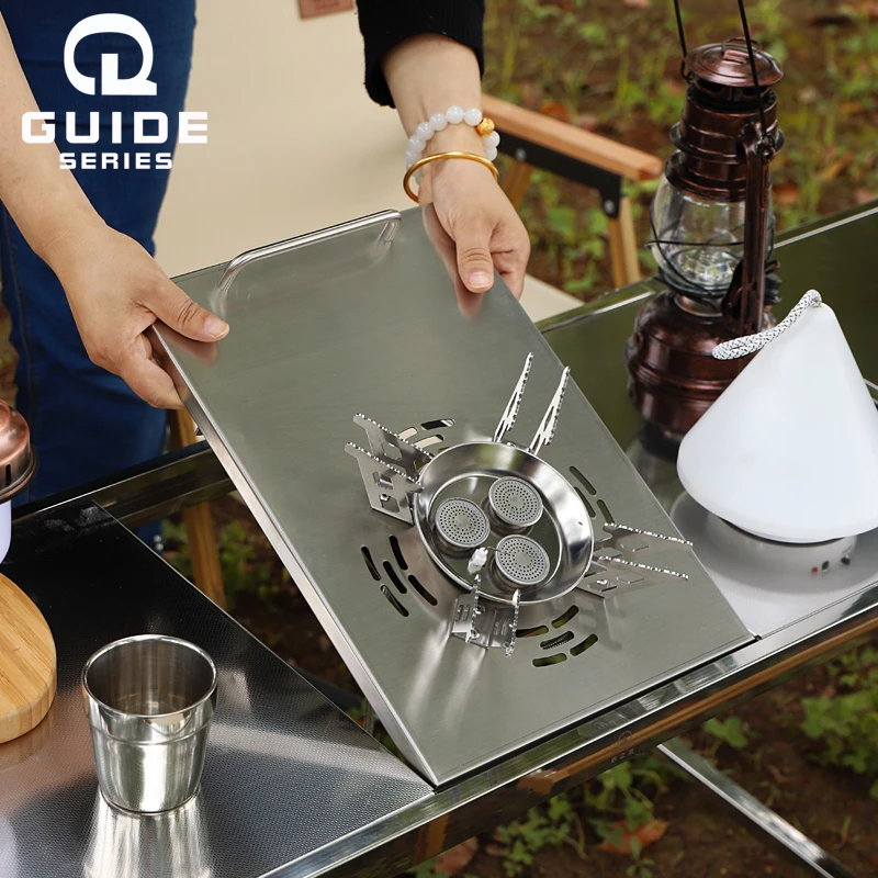 Outdoor Gas Stove Three Core Wind Proof Stove Self Driving Tour Split Camping Cooker Picnic High-power Fire Camping