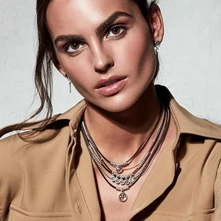 2022 New Popular Stainless steel alloy Silver Color Bead Necklace Women's Favorite Factory Free Wholesale Shipping