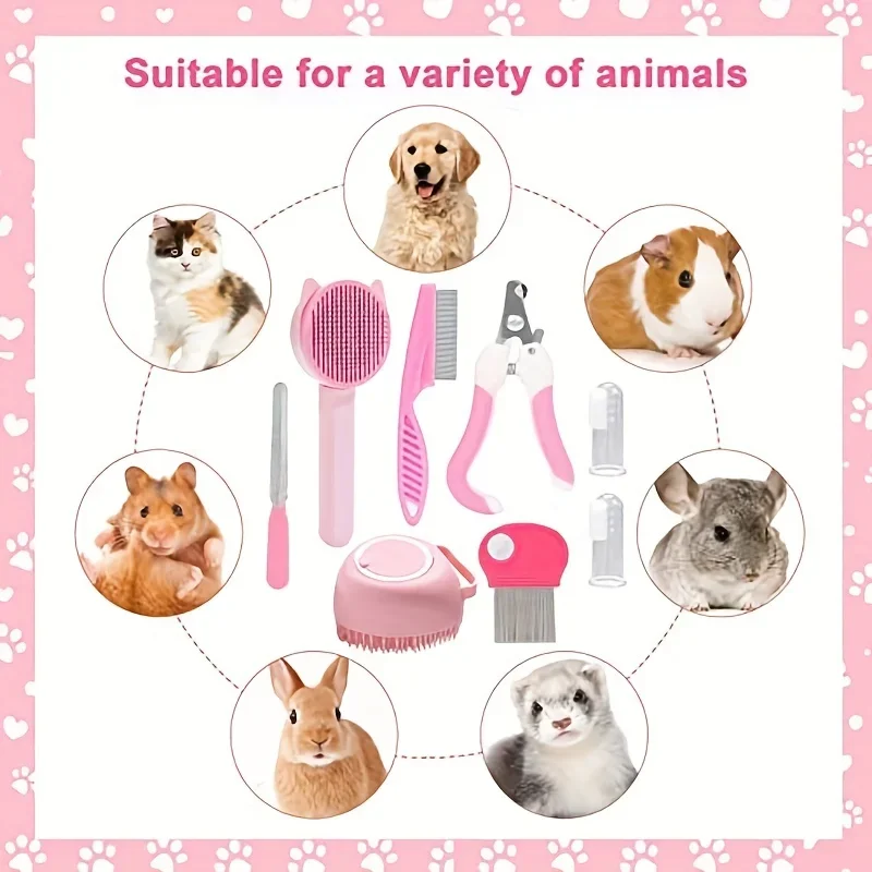 8Pcs Cat Brush Beauty Kit With Pet Nail Clippers 3 8Pcs Cat Brush Beauty Kit With Pet Nail Clippers 3