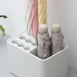 Umbrella Holder for Entryway, Square Free Standing Umbrella Holder with Drip Tray Indoor Space Saving Umbrella Holder Organizer