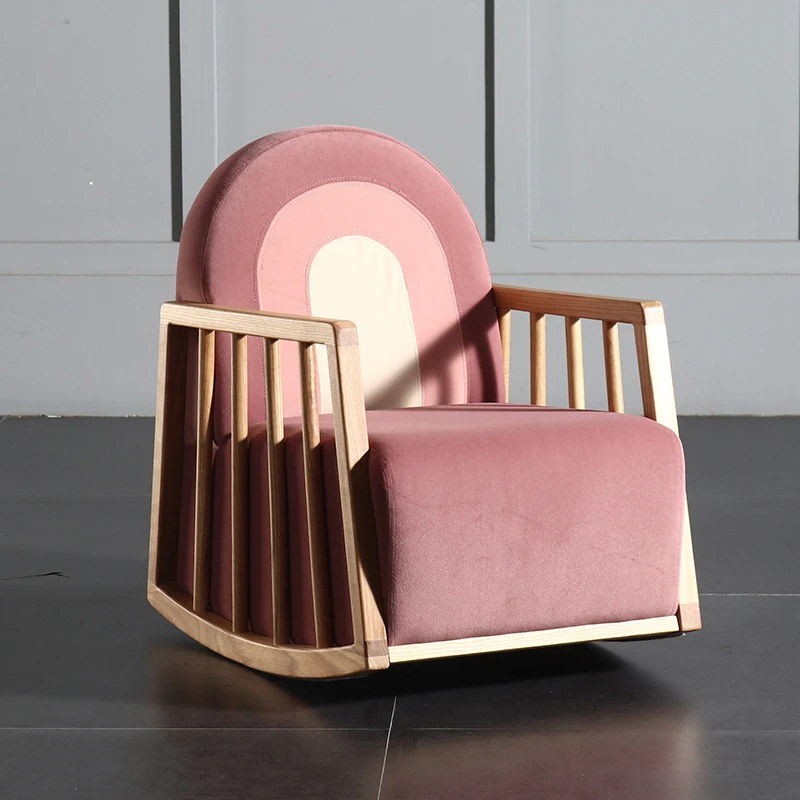 

Floor Rocking Living Room Chairs Armchair Lounge Pink Mobile Living Room Chairs Design Relax Chaises De Salon Nordic Furniture