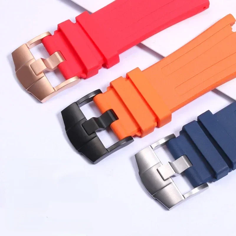 Premium Men's Waterproof Rubber Silicone Watchband - 28mm Strap