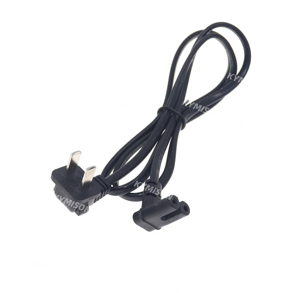 Universal 2-Pin Plug Power Cord with Right-Angle C7 Connector, Available in Multiple Lengths