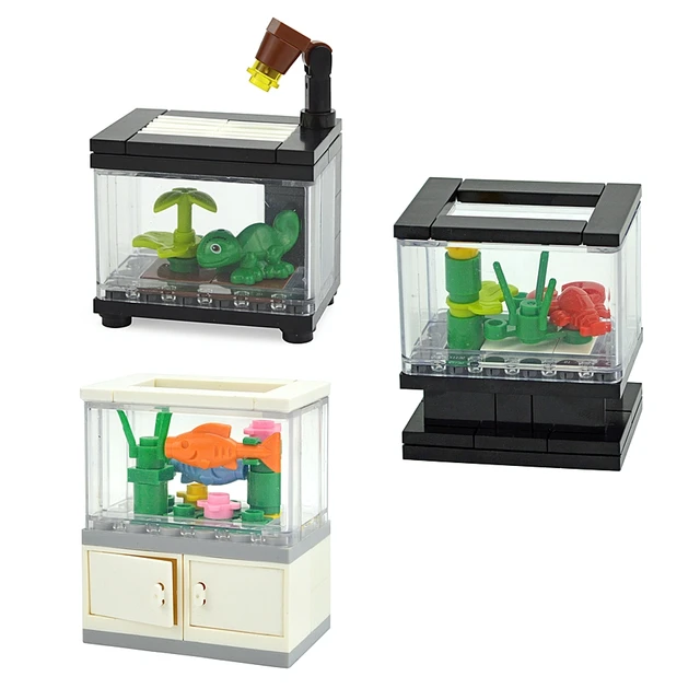 Bloc de construction de poissons tropicaux, réservoir de petites  particules, bricolage de scènes de maison, accessoires ville ami MOC modèle  jouets pour enfants Leduo - AliExpress