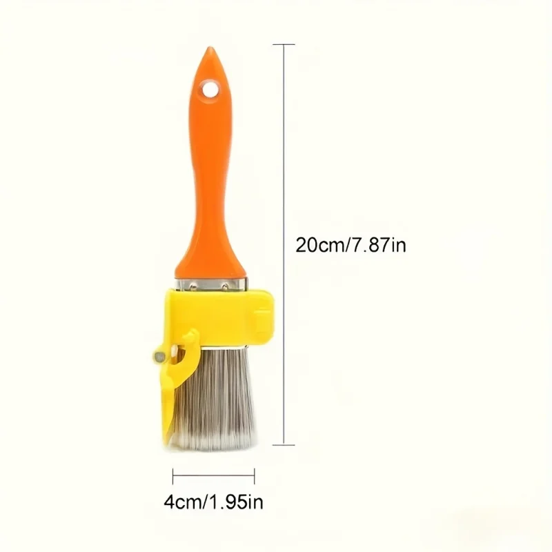 1개 오렌지색 정밀 페인트 브러시, 벽 천장 DIY 디테일 장 나무 손잡이 분리형 브러시