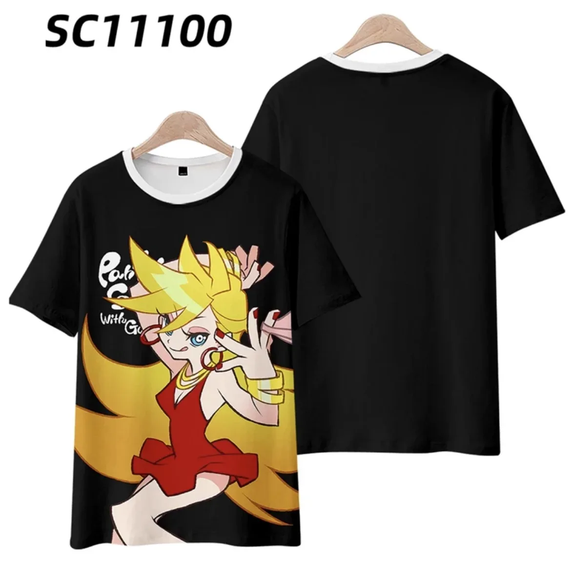 Moda ver ã o em torno do pesco ç o manga curta popular anime japon ê s streetwear calcinha e meia com garterbelt impress ã o 3d
