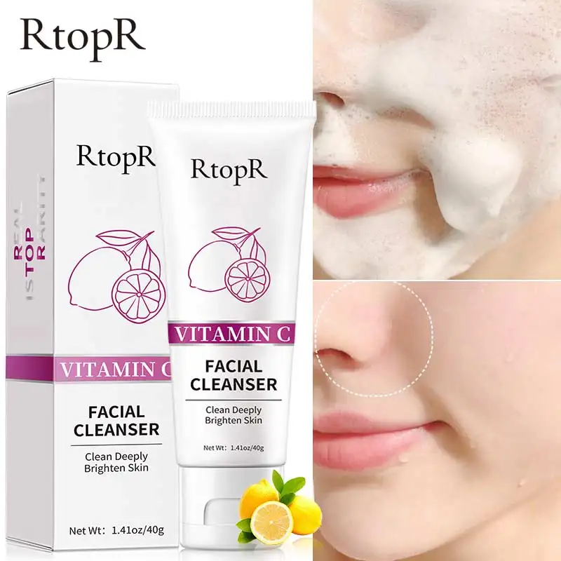 Vitamin C Face Cleanser Deep Cleansing Acne Oil Control Cleans Pores Whitening Skin Cleanses Cuticle Skin Care Face Cleansing Face Wash