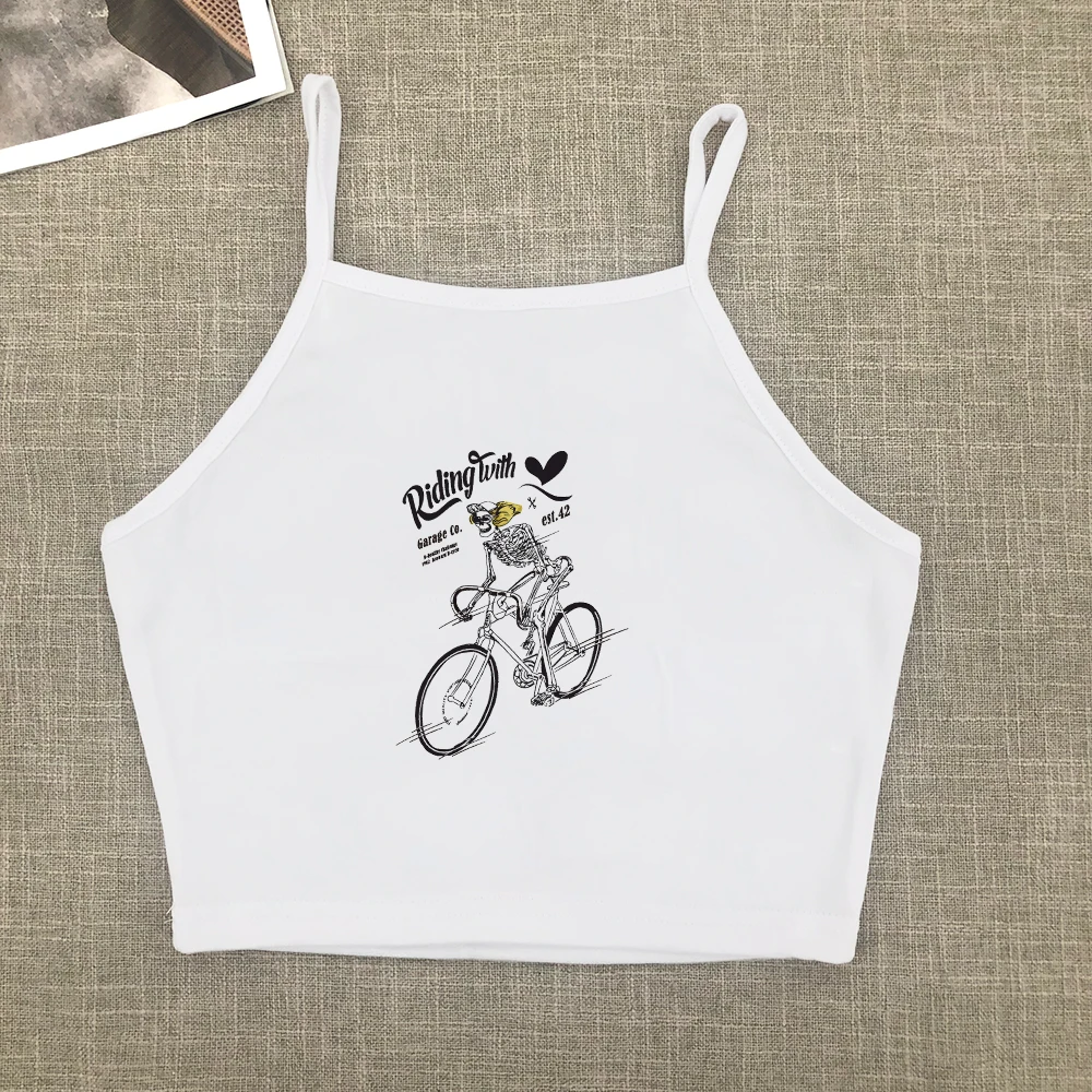 Women's T-shirt hot sell motorcycle and monogram print custom T-shirt baby tee