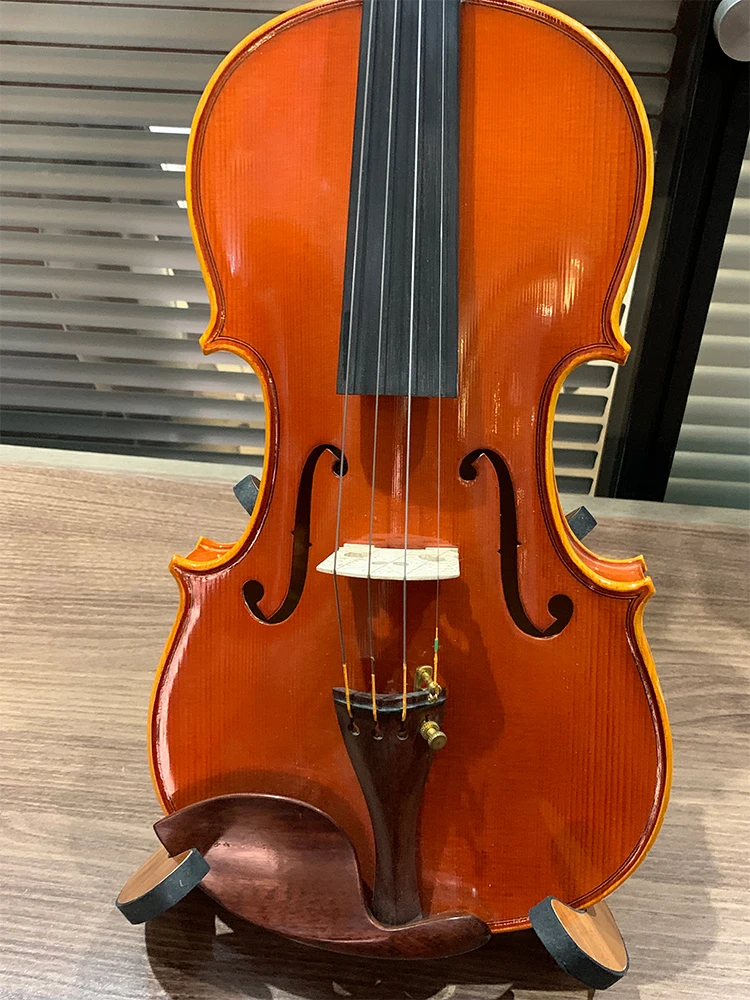 

CHRISTINA Old Version Professional Violin Two-piece Flame Maple Back Red-Orange Oil Varnish Snakewood Fittings THE ONE IN PHOTOS