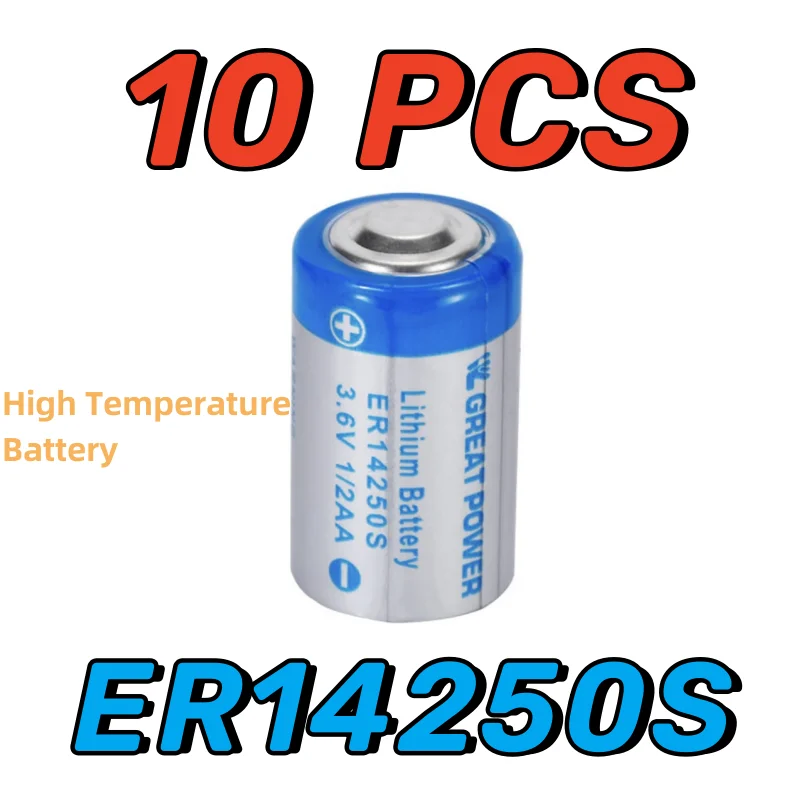 

10 шт., 150 градусов по Цельсию, высокотемпературный литиевый аккумулятор ER14250S, 3,6 В, 800 мАч, заменяет ER14250MR-145 14250 ER14250 1/2AA