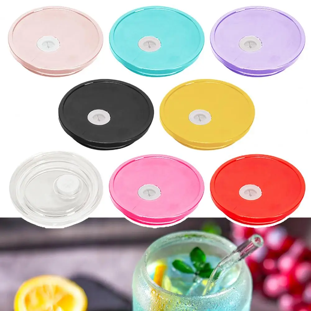 2/10 Pcs Acrylic Lids For 16 Oz Glass Cups Thickened Good Sealing With  Straw Hole Easy To Clean Glass Mug Lid - AliExpress