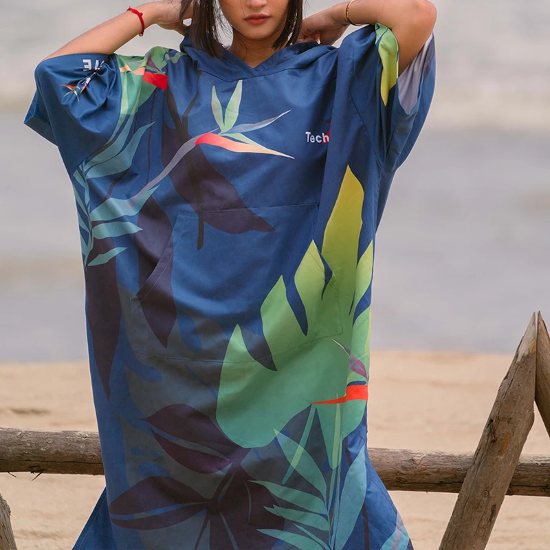 Nu-June-Microfiber Changing Bathrobe Cloak Beach Poncho Towel Absorbent Quick-Drying Hooded Surf Bath Towels Outdoor