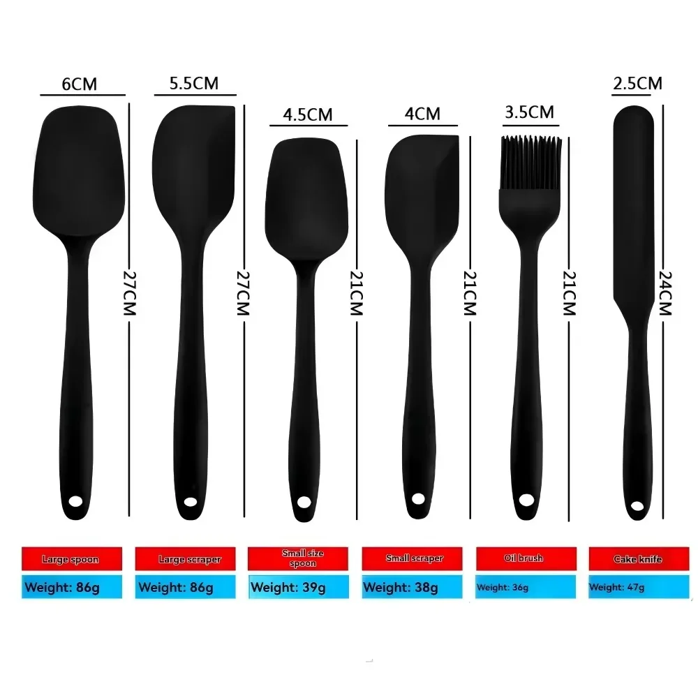 6pcs Kitchen Bakehouse Cream Spatula Bbq Brush Set Silicone Kitchenware Cake Spatula Baking Set Tools Spreading knives Gauze