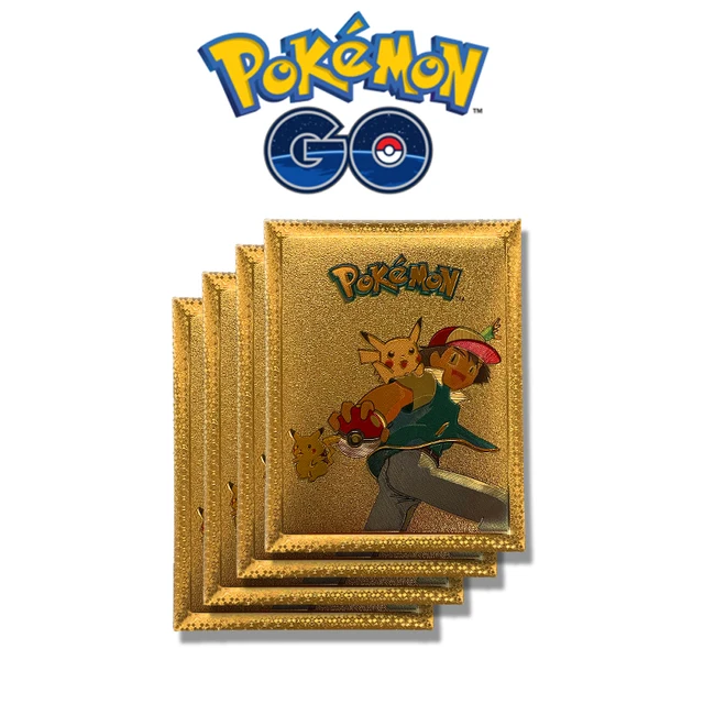 New Boutique Boxed Pokemon Gold Foil Card Gold Vmax V Energy Card Charizard Pikachu Rare Series Battle Coach Children's Toy Card 1